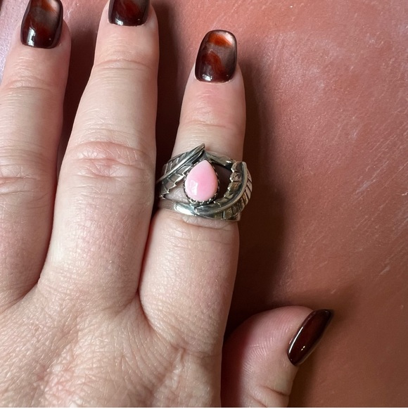 Queen Conch Wide Band Ring | 925 Sterling Silver | Leaf Detail | 7.75 - Picture 6 of 10